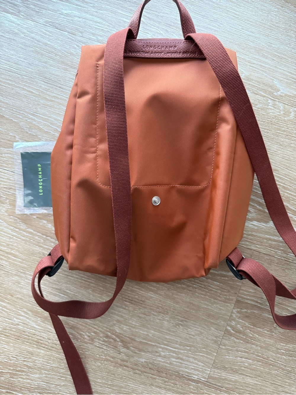 Longchamp Brown Nylon Le Pliage Backpack Like New! - Picture 2 of 3